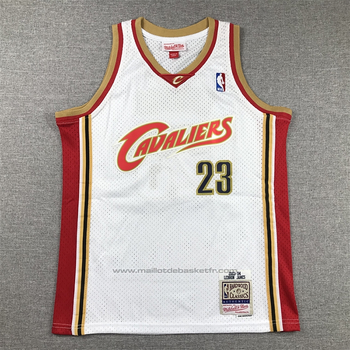 Maillot Enfant Cleveland Cavaliers LeBron James #23 Mitchell & Ness 2003-04 Blanc